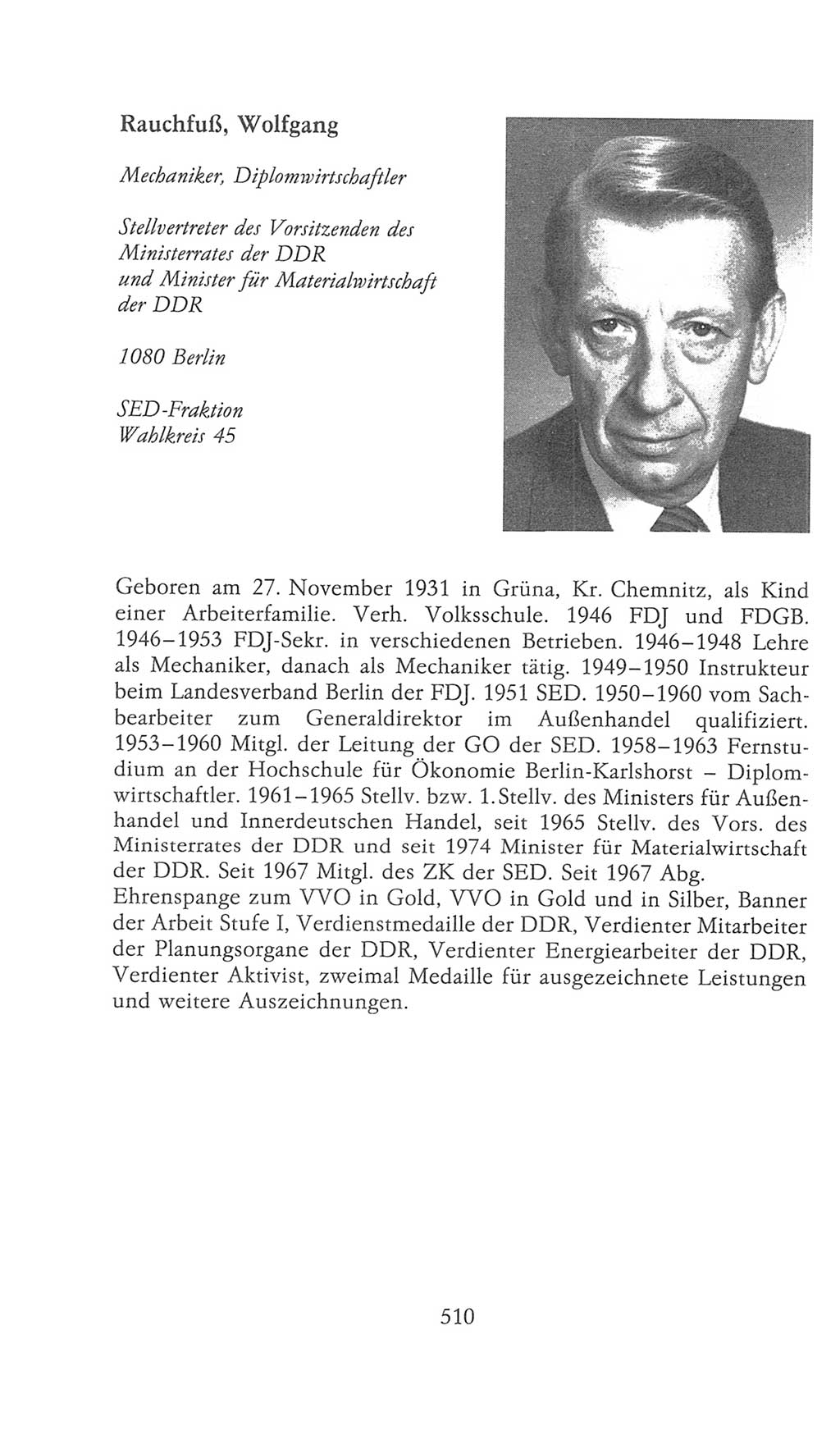 Volkskammer (VK) der Deutschen Demokratischen Republik (DDR), 9. Wahlperiode 1986-1990, Seite 510 (VK. DDR 9. WP. 1986-1990, S. 510)