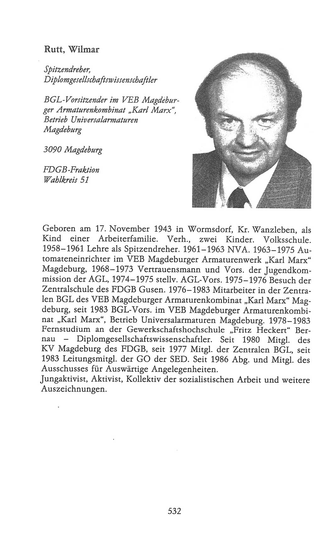 Volkskammer (VK) der Deutschen Demokratischen Republik (DDR), 9. Wahlperiode 1986-1990, Seite 532 (VK. DDR 9. WP. 1986-1990, S. 532)