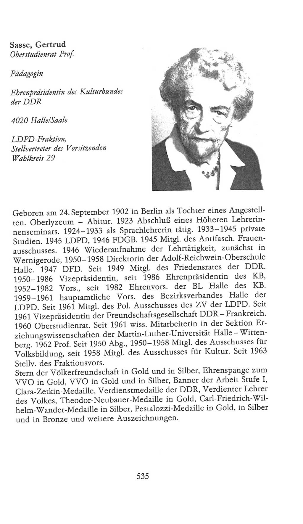 Volkskammer (VK) der Deutschen Demokratischen Republik (DDR), 9. Wahlperiode 1986-1990, Seite 535 (VK. DDR 9. WP. 1986-1990, S. 535)