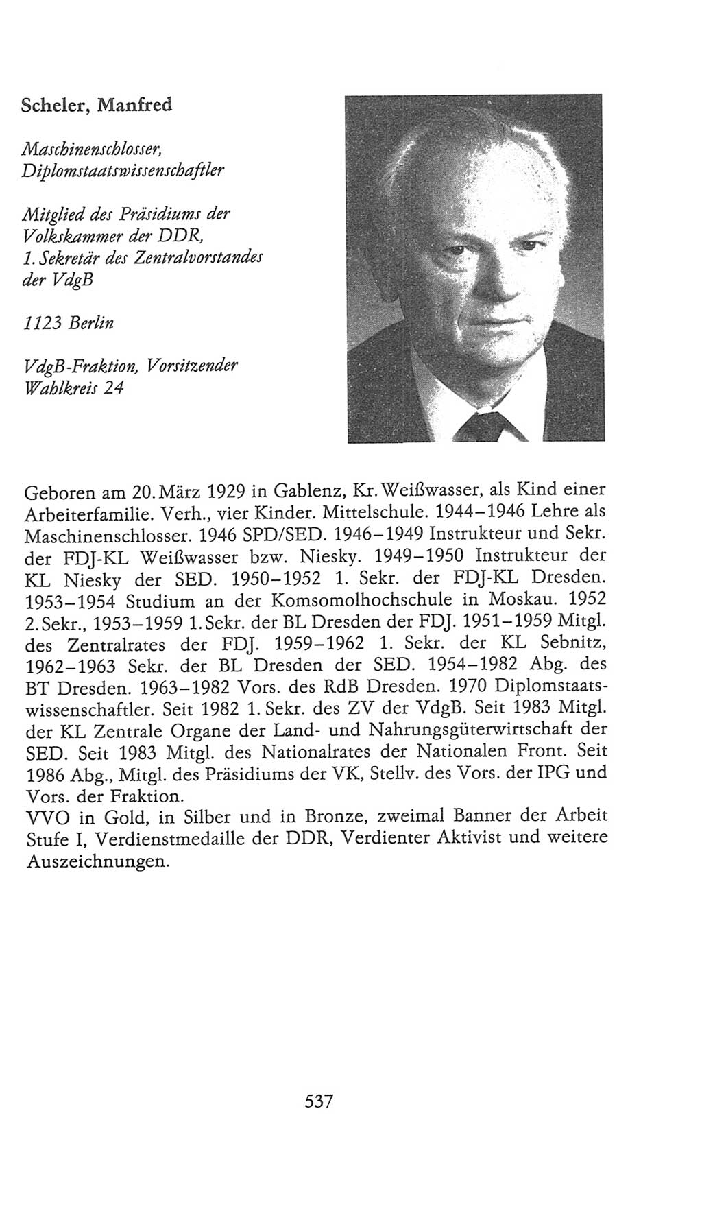 Volkskammer (VK) der Deutschen Demokratischen Republik (DDR), 9. Wahlperiode 1986-1990, Seite 537 (VK. DDR 9. WP. 1986-1990, S. 537)