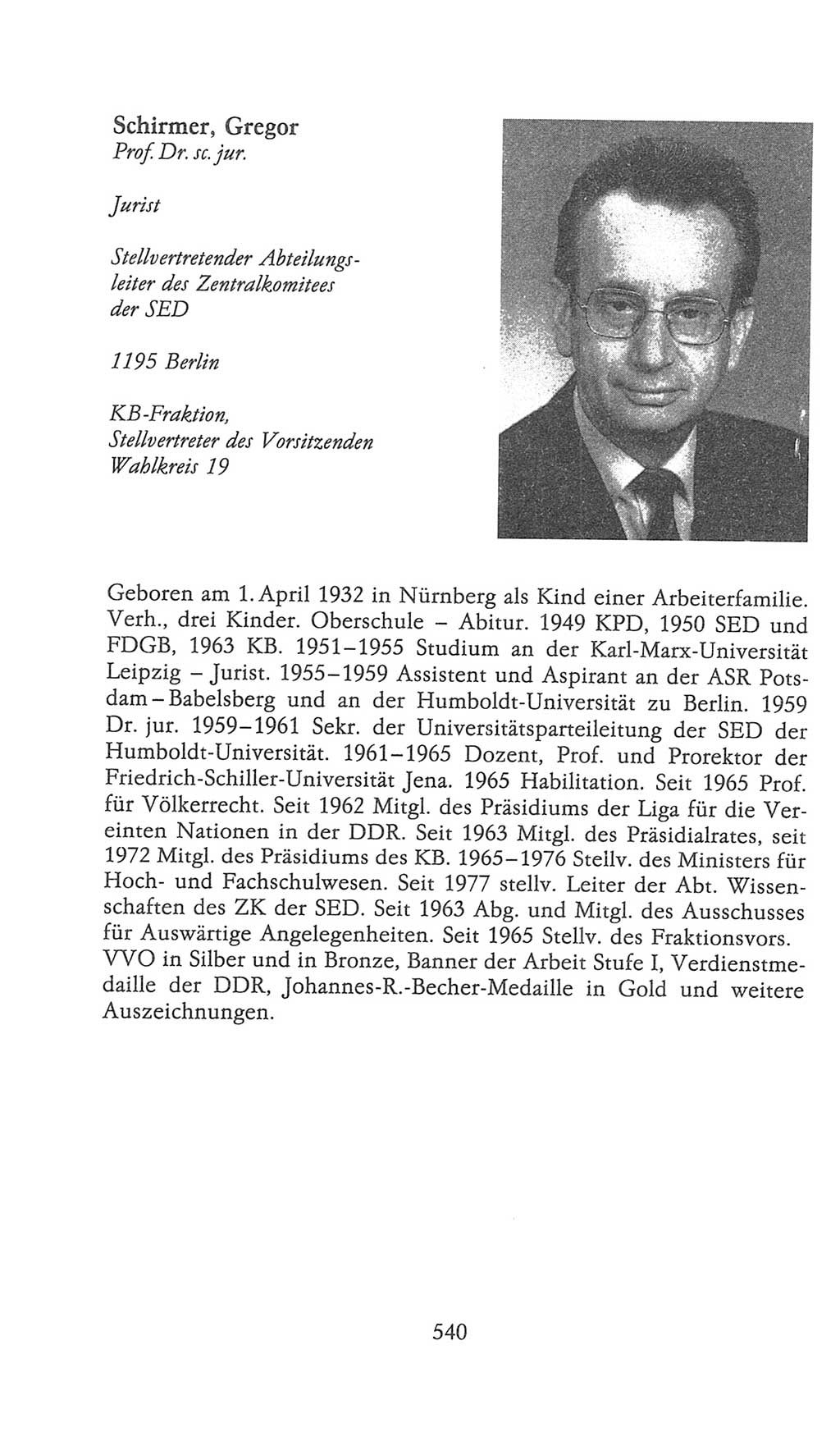 Volkskammer (VK) der Deutschen Demokratischen Republik (DDR), 9. Wahlperiode 1986-1990, Seite 540 (VK. DDR 9. WP. 1986-1990, S. 540)