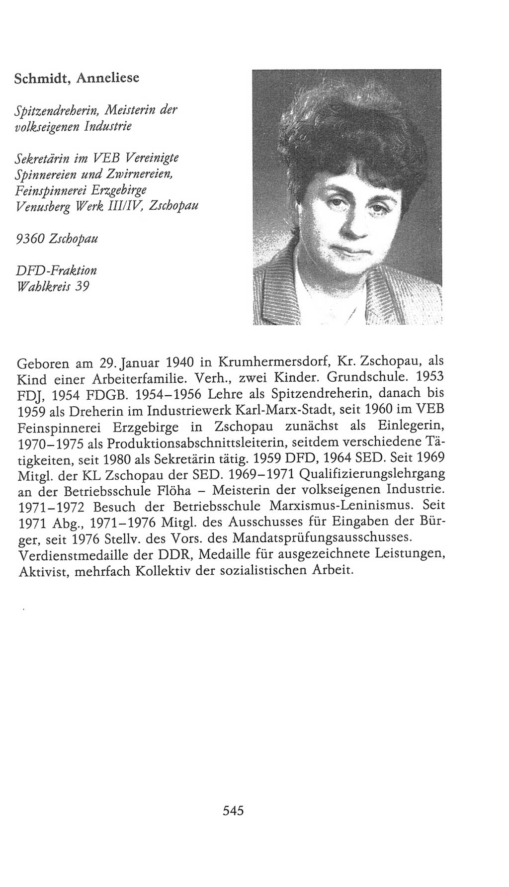 Volkskammer (VK) der Deutschen Demokratischen Republik (DDR), 9. Wahlperiode 1986-1990, Seite 545 (VK. DDR 9. WP. 1986-1990, S. 545)