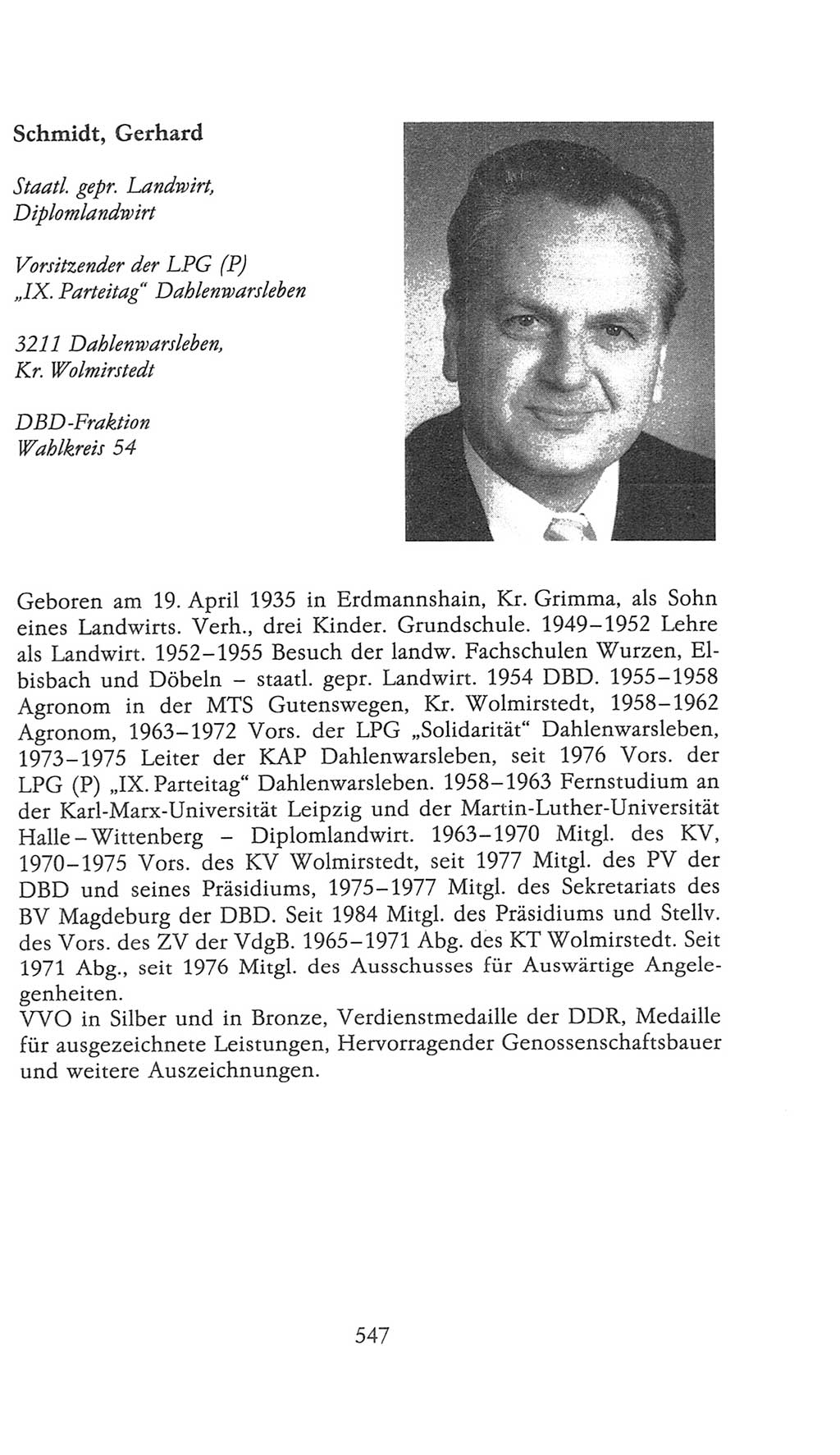 Volkskammer (VK) der Deutschen Demokratischen Republik (DDR), 9. Wahlperiode 1986-1990, Seite 547 (VK. DDR 9. WP. 1986-1990, S. 547)