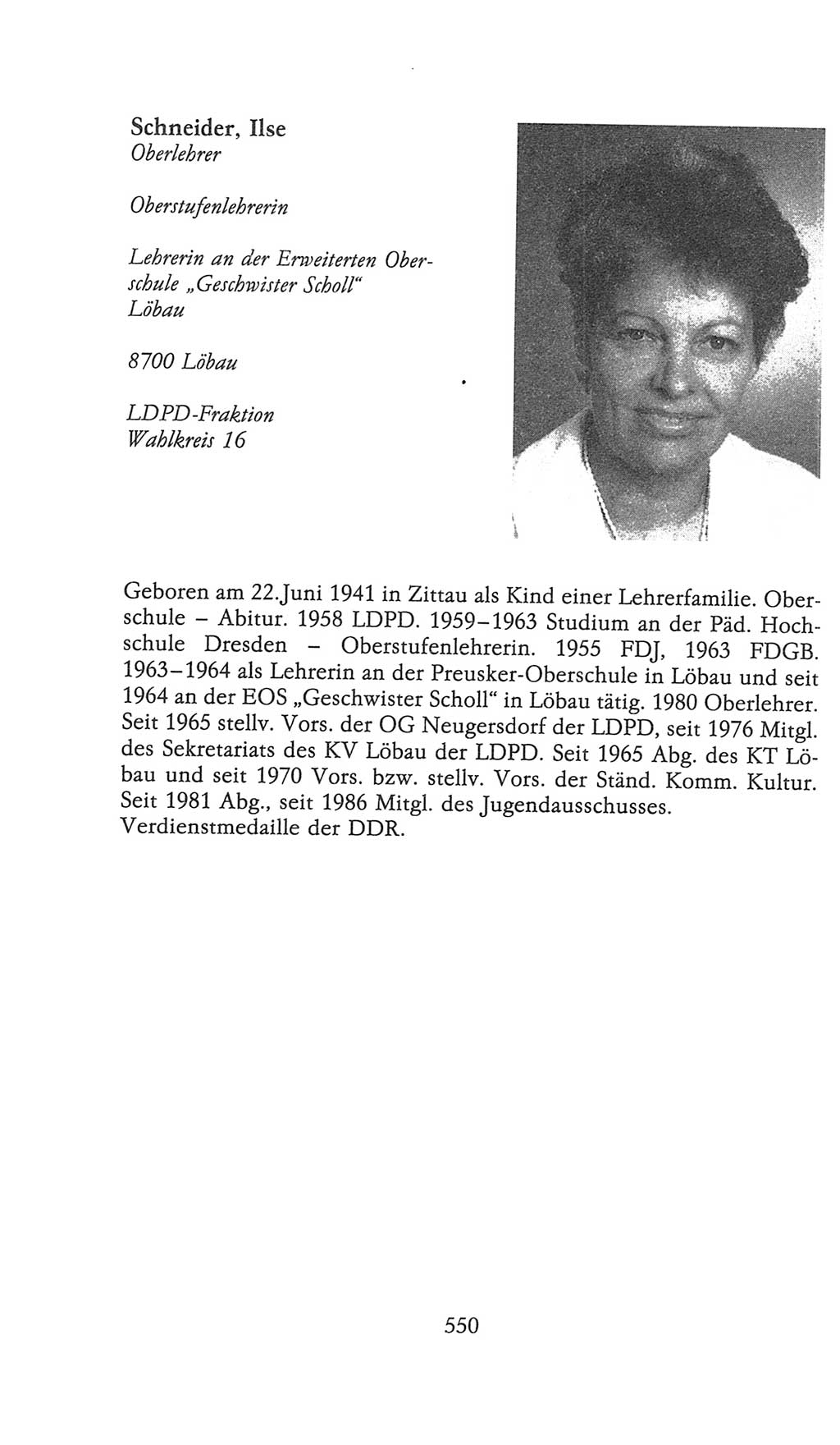 Volkskammer (VK) der Deutschen Demokratischen Republik (DDR), 9. Wahlperiode 1986-1990, Seite 550 (VK. DDR 9. WP. 1986-1990, S. 550)