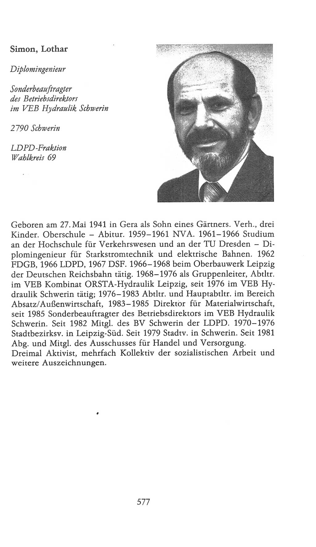 Volkskammer (VK) der Deutschen Demokratischen Republik (DDR), 9. Wahlperiode 1986-1990, Seite 577 (VK. DDR 9. WP. 1986-1990, S. 577)