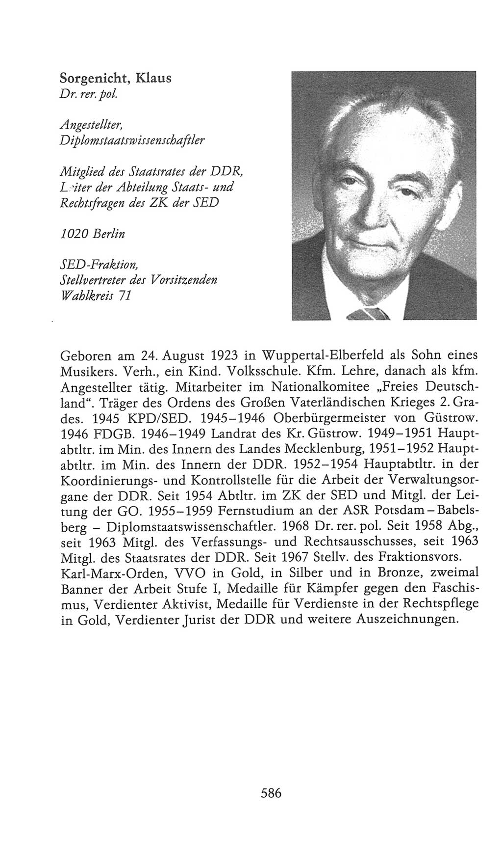 Volkskammer (VK) der Deutschen Demokratischen Republik (DDR), 9. Wahlperiode 1986-1990, Seite 586 (VK. DDR 9. WP. 1986-1990, S. 586)
