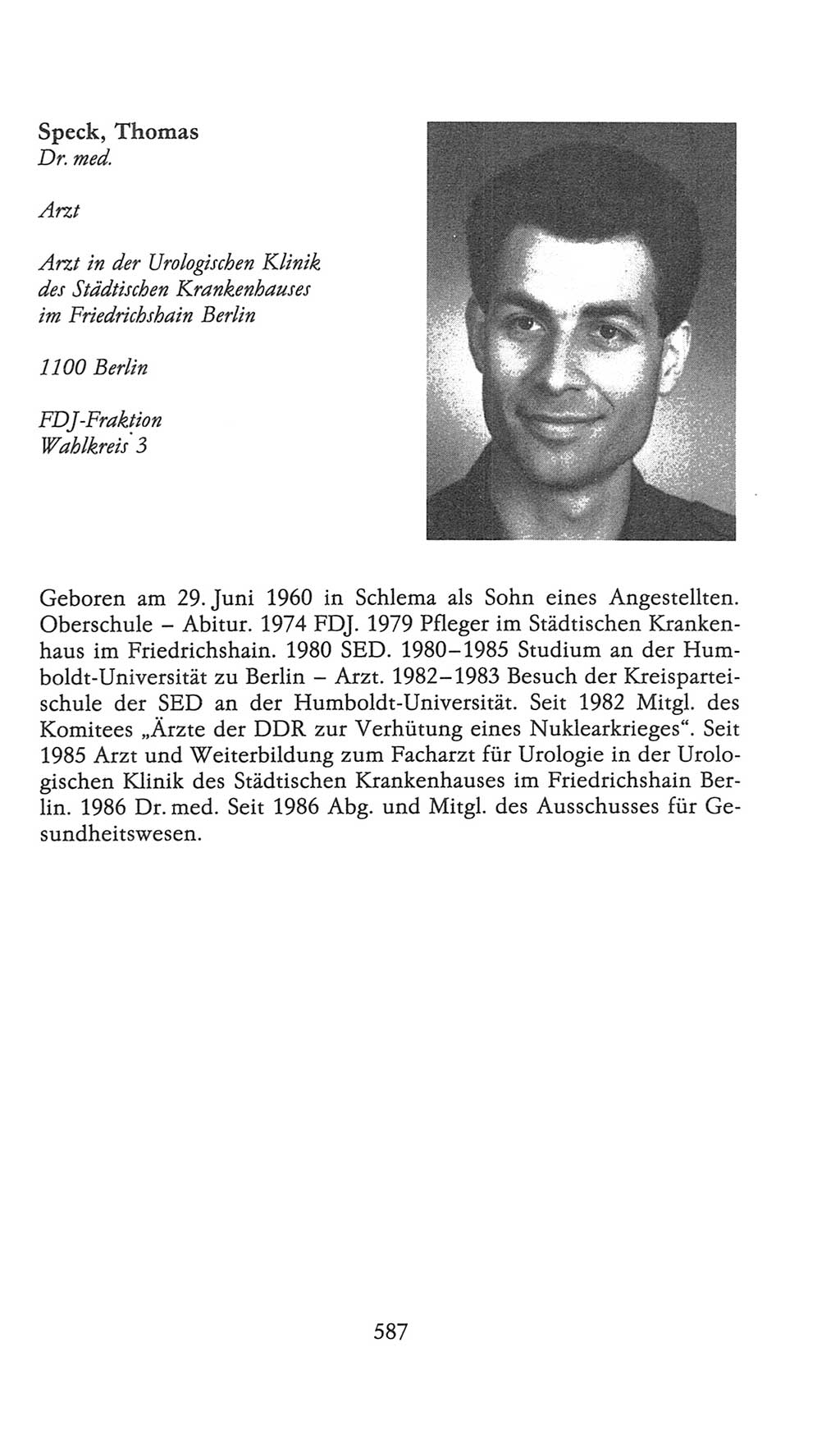 Volkskammer (VK) der Deutschen Demokratischen Republik (DDR), 9. Wahlperiode 1986-1990, Seite 587 (VK. DDR 9. WP. 1986-1990, S. 587)