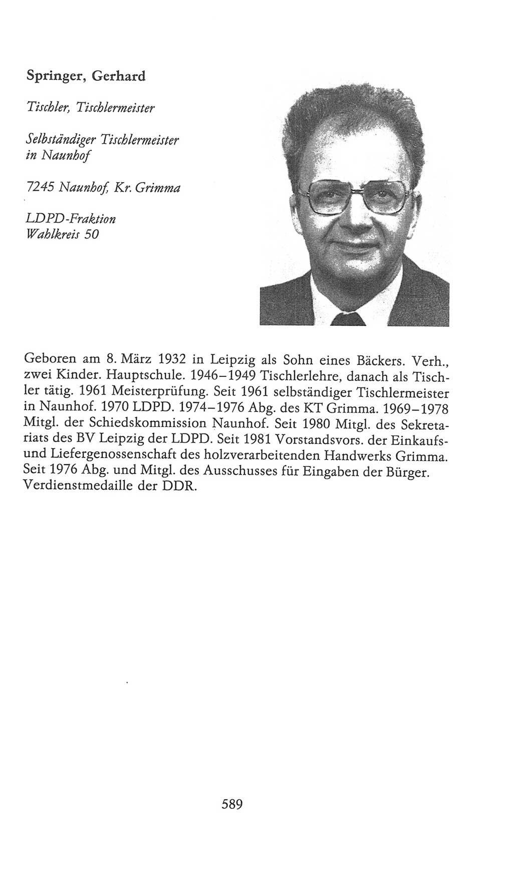 Volkskammer (VK) der Deutschen Demokratischen Republik (DDR), 9. Wahlperiode 1986-1990, Seite 589 (VK. DDR 9. WP. 1986-1990, S. 589)
