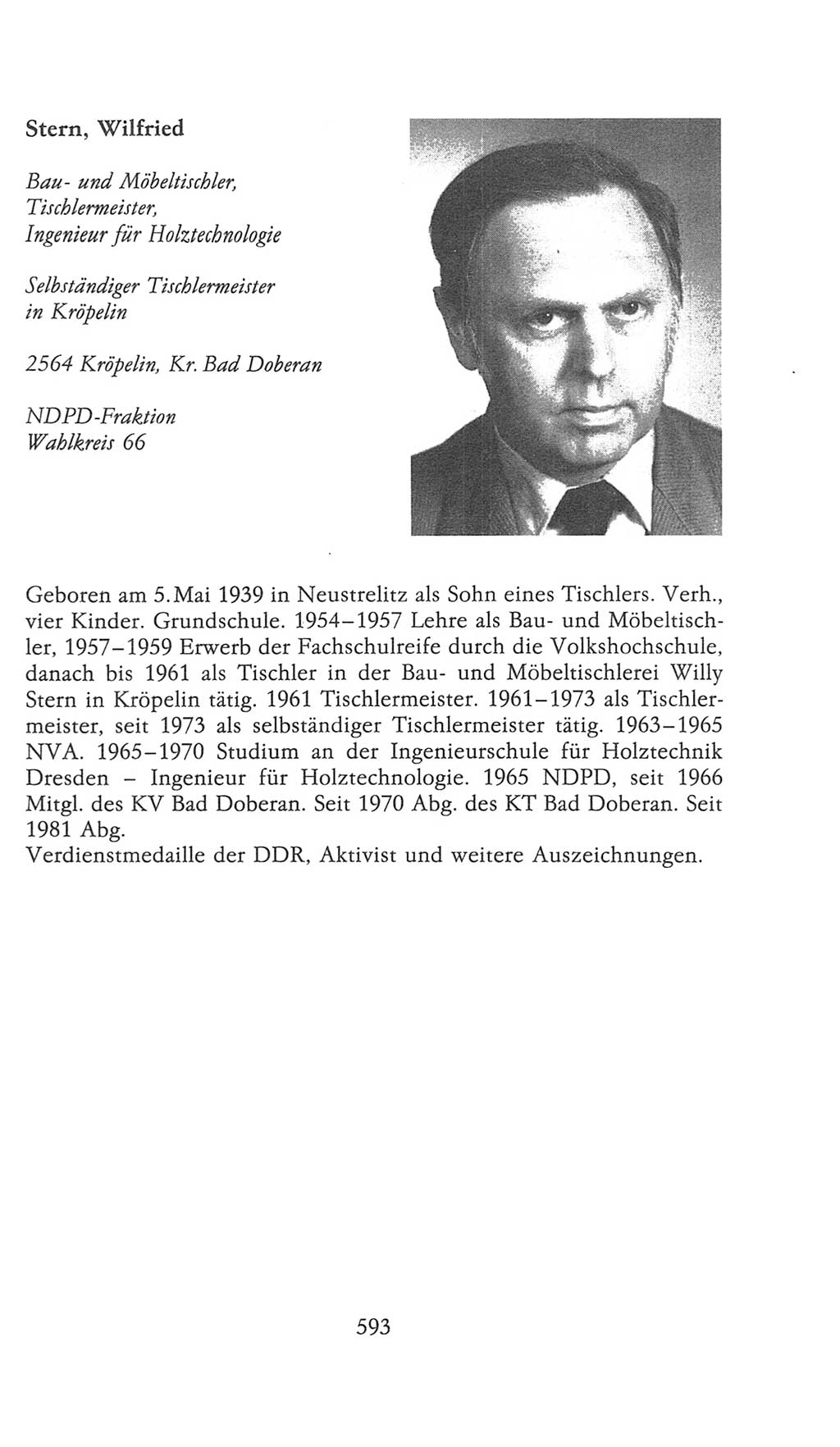Volkskammer (VK) der Deutschen Demokratischen Republik (DDR), 9. Wahlperiode 1986-1990, Seite 593 (VK. DDR 9. WP. 1986-1990, S. 593)
