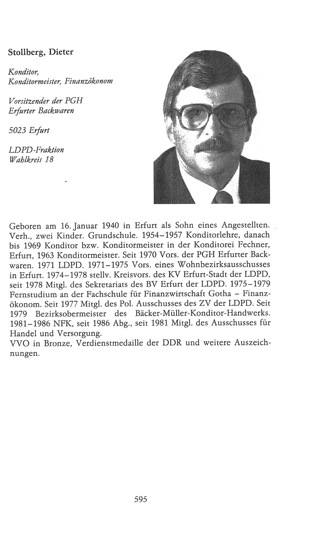 Volkskammer (VK) der Deutschen Demokratischen Republik (DDR), 9. Wahlperiode 1986-1990, Seite 595 (VK. DDR 9. WP. 1986-1990, S. 595)