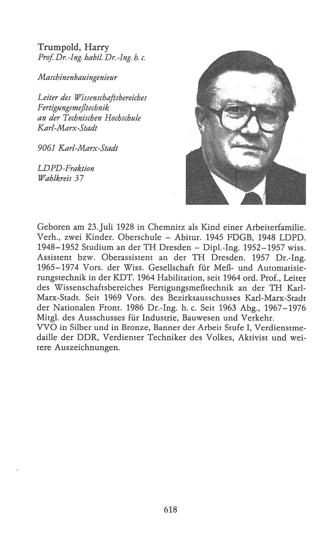Volkskammer (VK) der Deutschen Demokratischen Republik (DDR), 9. Wahlperiode 1986-1990, Seite 618 (VK. DDR 9. WP. 1986-1990, S. 618)