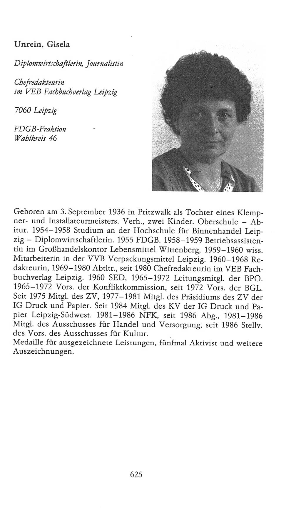Volkskammer (VK) der Deutschen Demokratischen Republik (DDR), 9. Wahlperiode 1986-1990, Seite 625 (VK. DDR 9. WP. 1986-1990, S. 625)