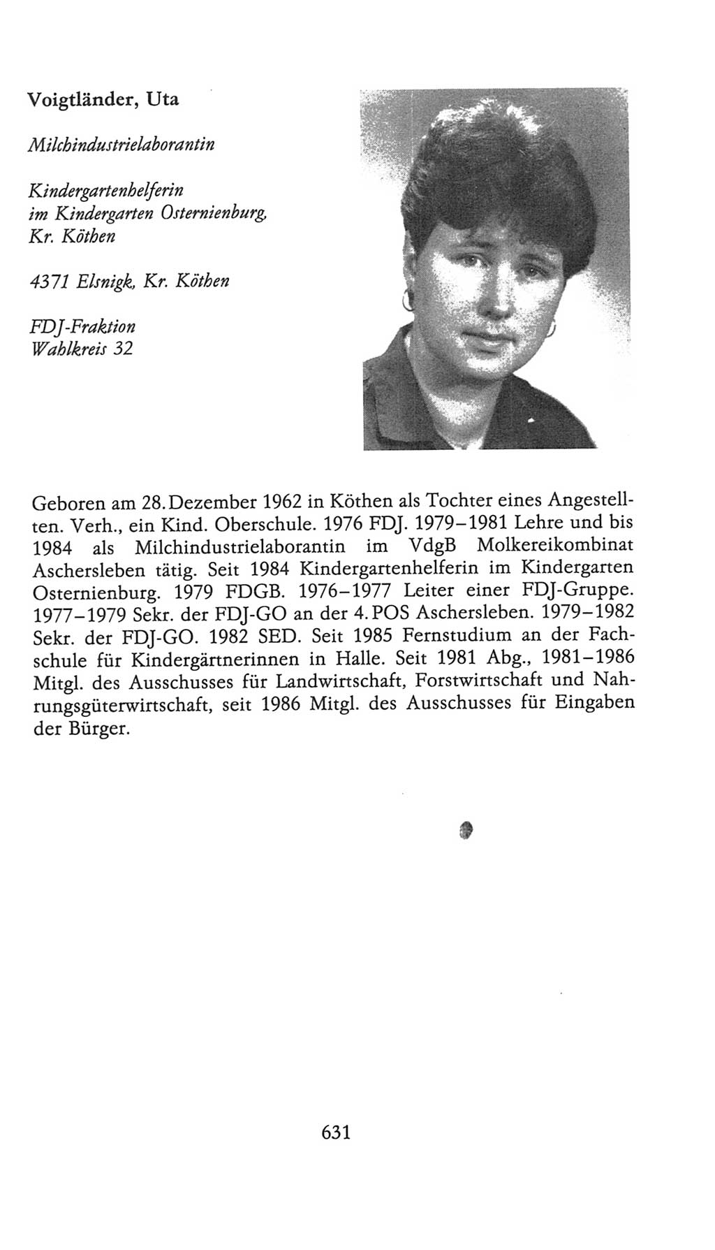 Volkskammer (VK) der Deutschen Demokratischen Republik (DDR), 9. Wahlperiode 1986-1990, Seite 631 (VK. DDR 9. WP. 1986-1990, S. 631)