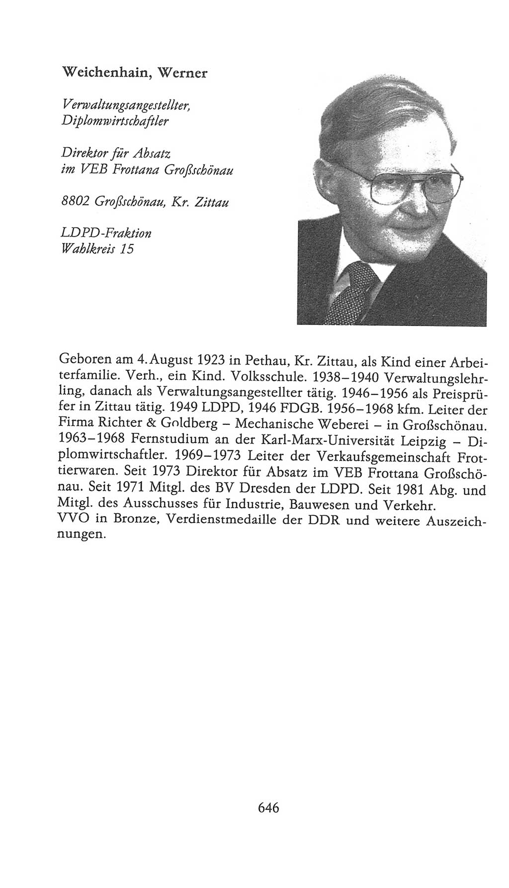 Volkskammer (VK) der Deutschen Demokratischen Republik (DDR), 9. Wahlperiode 1986-1990, Seite 646 (VK. DDR 9. WP. 1986-1990, S. 646)