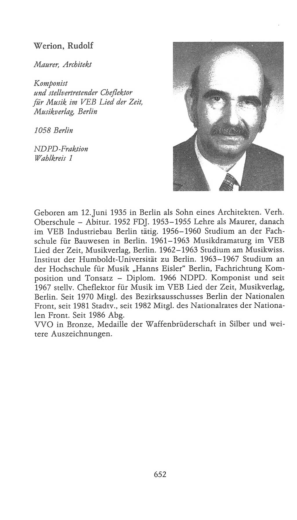 Volkskammer (VK) der Deutschen Demokratischen Republik (DDR), 9. Wahlperiode 1986-1990, Seite 652 (VK. DDR 9. WP. 1986-1990, S. 652)