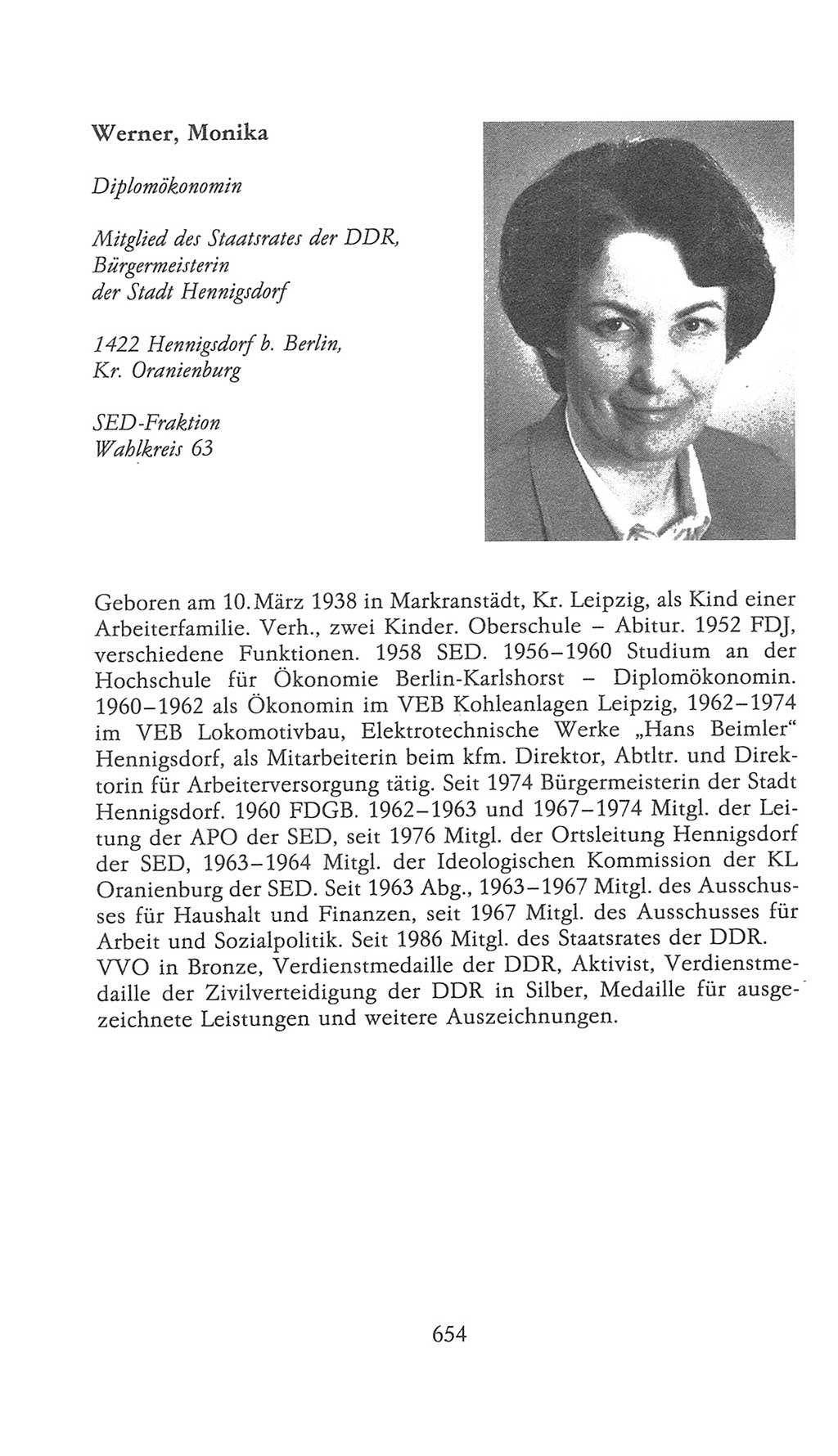 Volkskammer (VK) der Deutschen Demokratischen Republik (DDR), 9. Wahlperiode 1986-1990, Seite 654 (VK. DDR 9. WP. 1986-1990, S. 654)