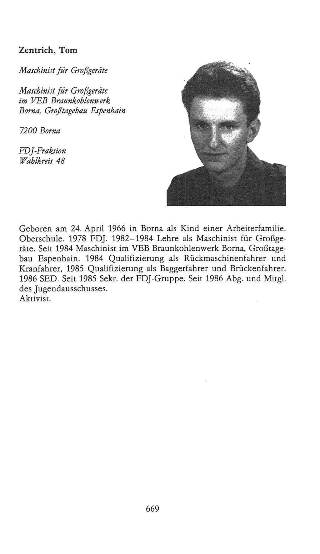 Volkskammer (VK) der Deutschen Demokratischen Republik (DDR), 9. Wahlperiode 1986-1990, Seite 669 (VK. DDR 9. WP. 1986-1990, S. 669)