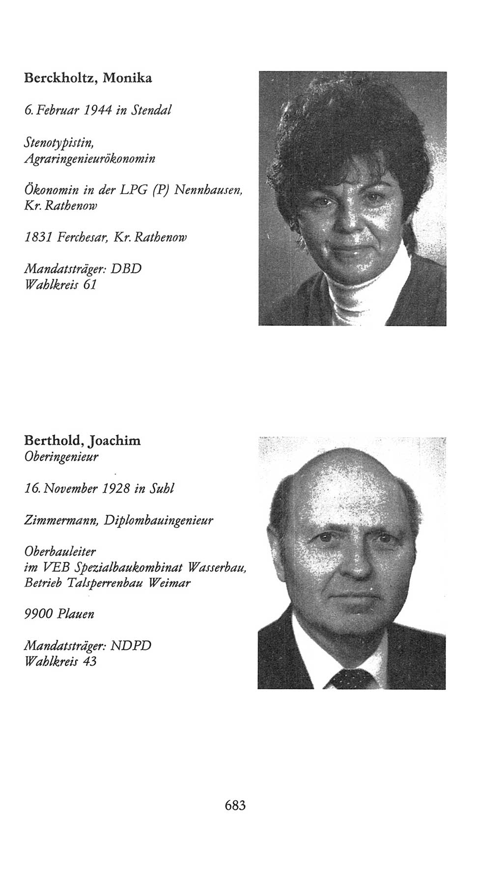 Volkskammer (VK) der Deutschen Demokratischen Republik (DDR), 9. Wahlperiode 1986-1990, Seite 683 (VK. DDR 9. WP. 1986-1990, S. 683)