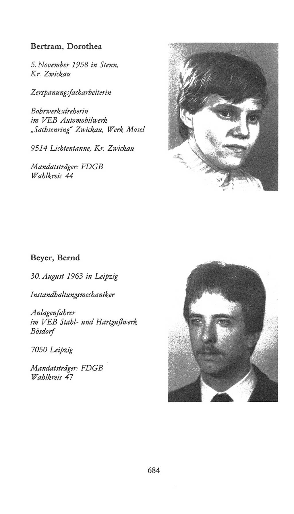 Volkskammer (VK) der Deutschen Demokratischen Republik (DDR), 9. Wahlperiode 1986-1990, Seite 684 (VK. DDR 9. WP. 1986-1990, S. 684)