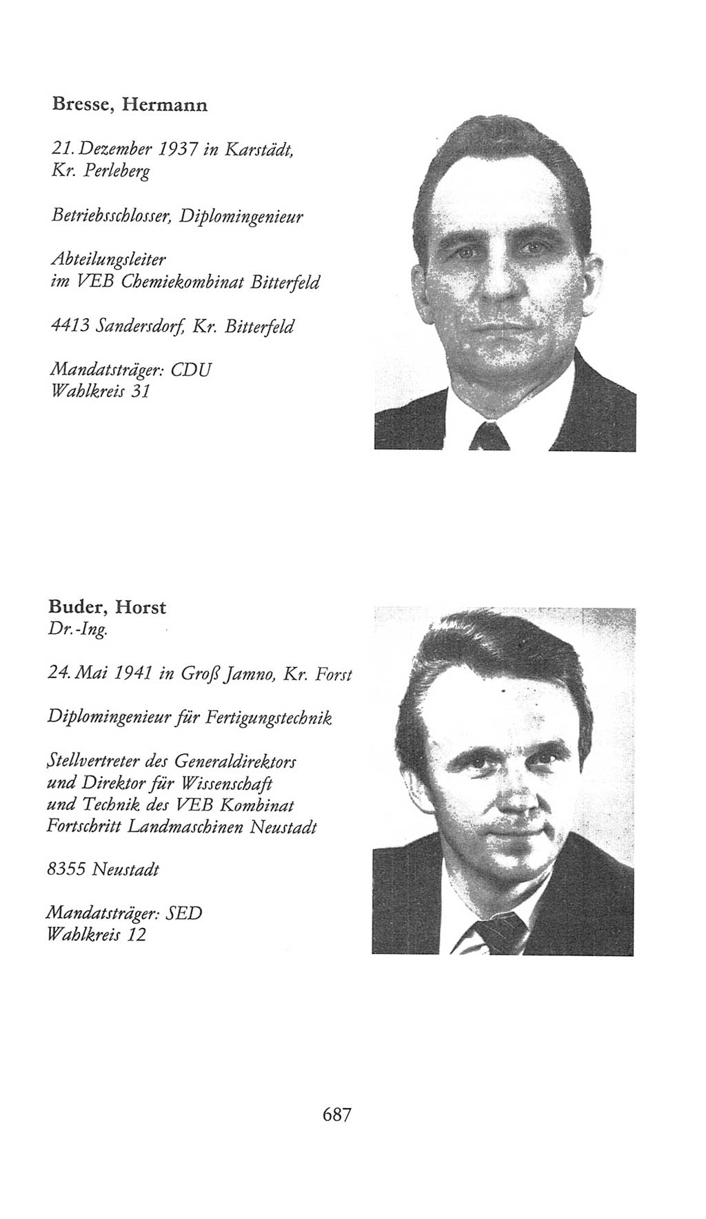 Volkskammer (VK) der Deutschen Demokratischen Republik (DDR), 9. Wahlperiode 1986-1990, Seite 687 (VK. DDR 9. WP. 1986-1990, S. 687)