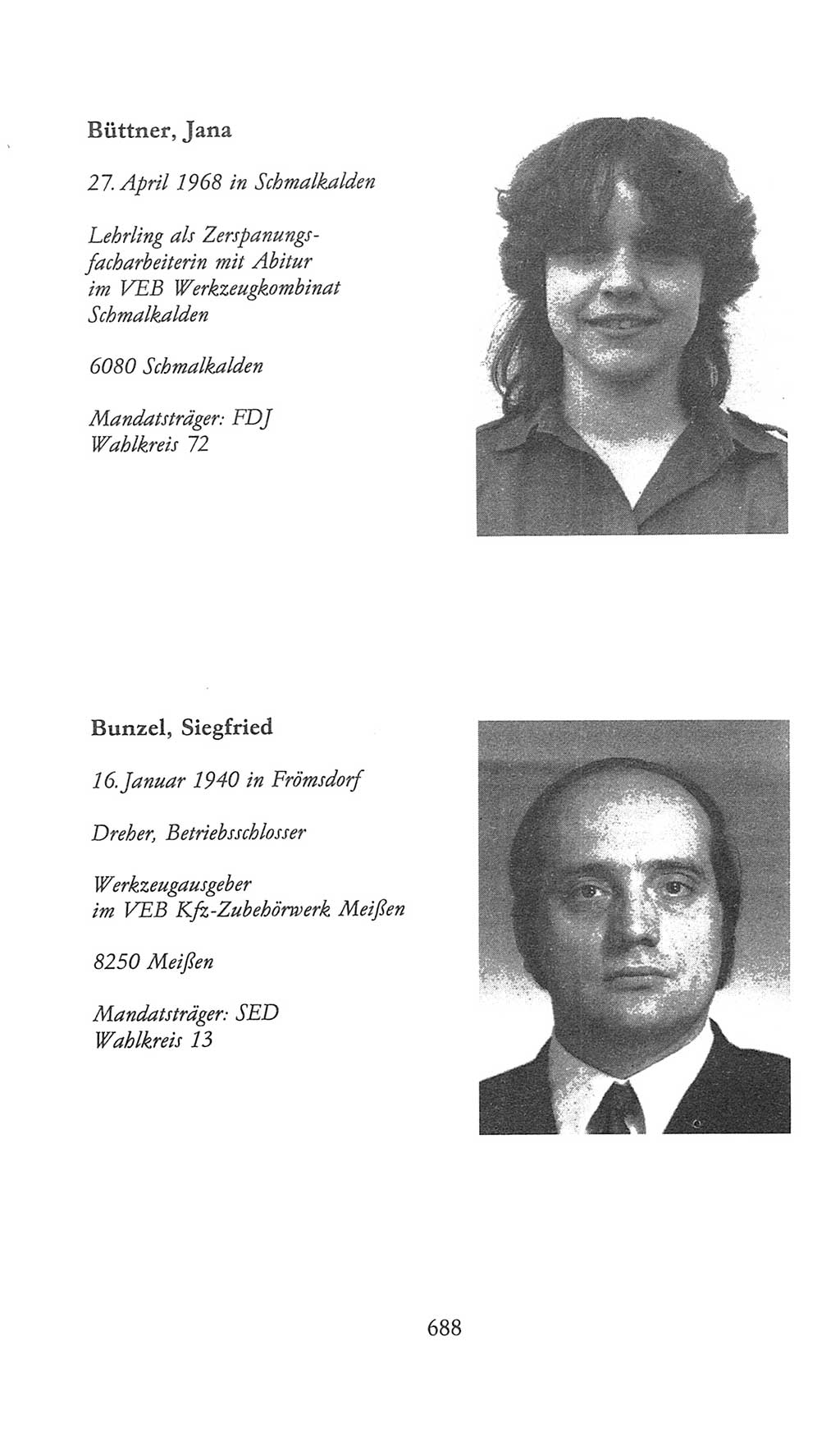 Volkskammer (VK) der Deutschen Demokratischen Republik (DDR), 9. Wahlperiode 1986-1990, Seite 688 (VK. DDR 9. WP. 1986-1990, S. 688)