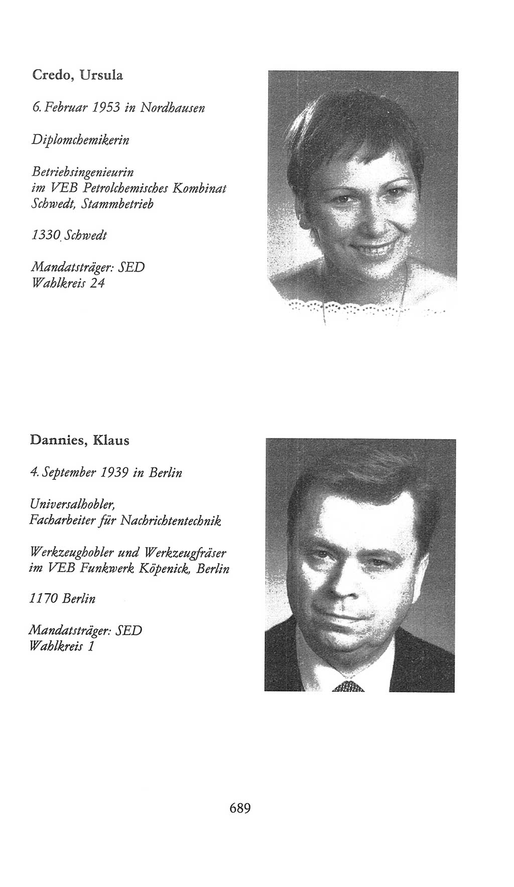 Volkskammer (VK) der Deutschen Demokratischen Republik (DDR), 9. Wahlperiode 1986-1990, Seite 689 (VK. DDR 9. WP. 1986-1990, S. 689)