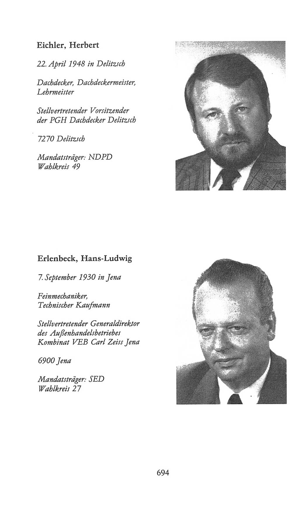 Volkskammer (VK) der Deutschen Demokratischen Republik (DDR), 9. Wahlperiode 1986-1990, Seite 694 (VK. DDR 9. WP. 1986-1990, S. 694)