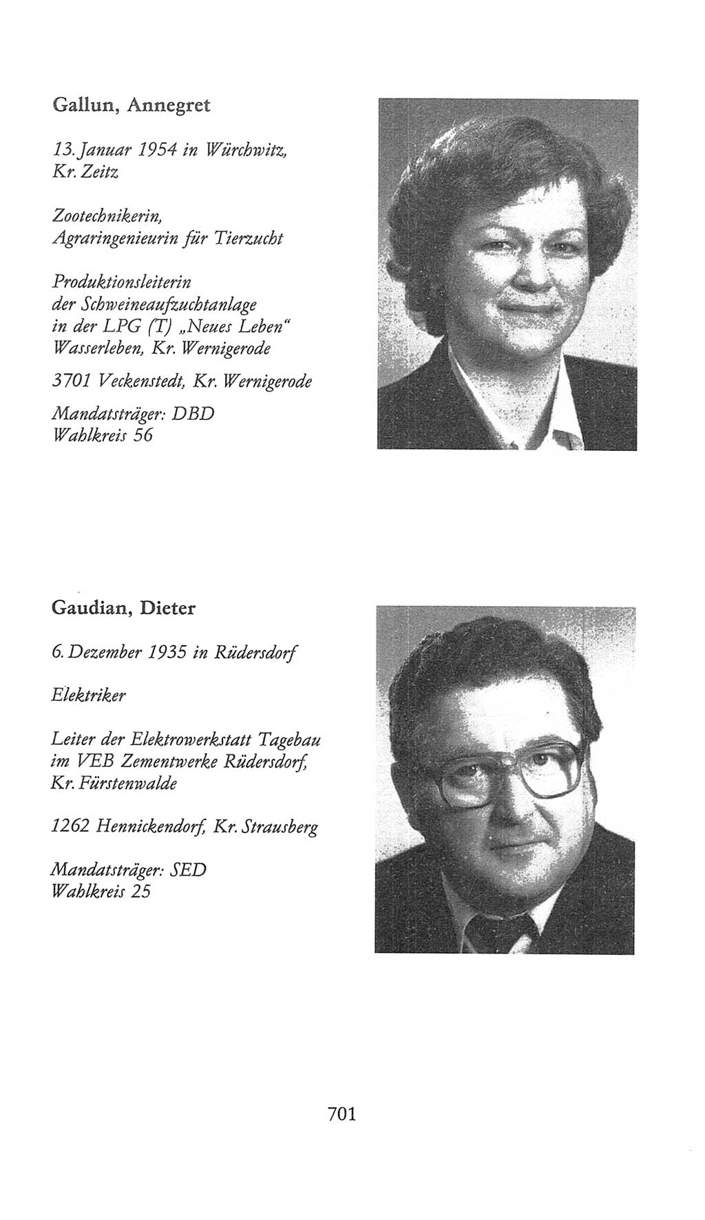 Volkskammer (VK) der Deutschen Demokratischen Republik (DDR), 9. Wahlperiode 1986-1990, Seite 701 (VK. DDR 9. WP. 1986-1990, S. 701)