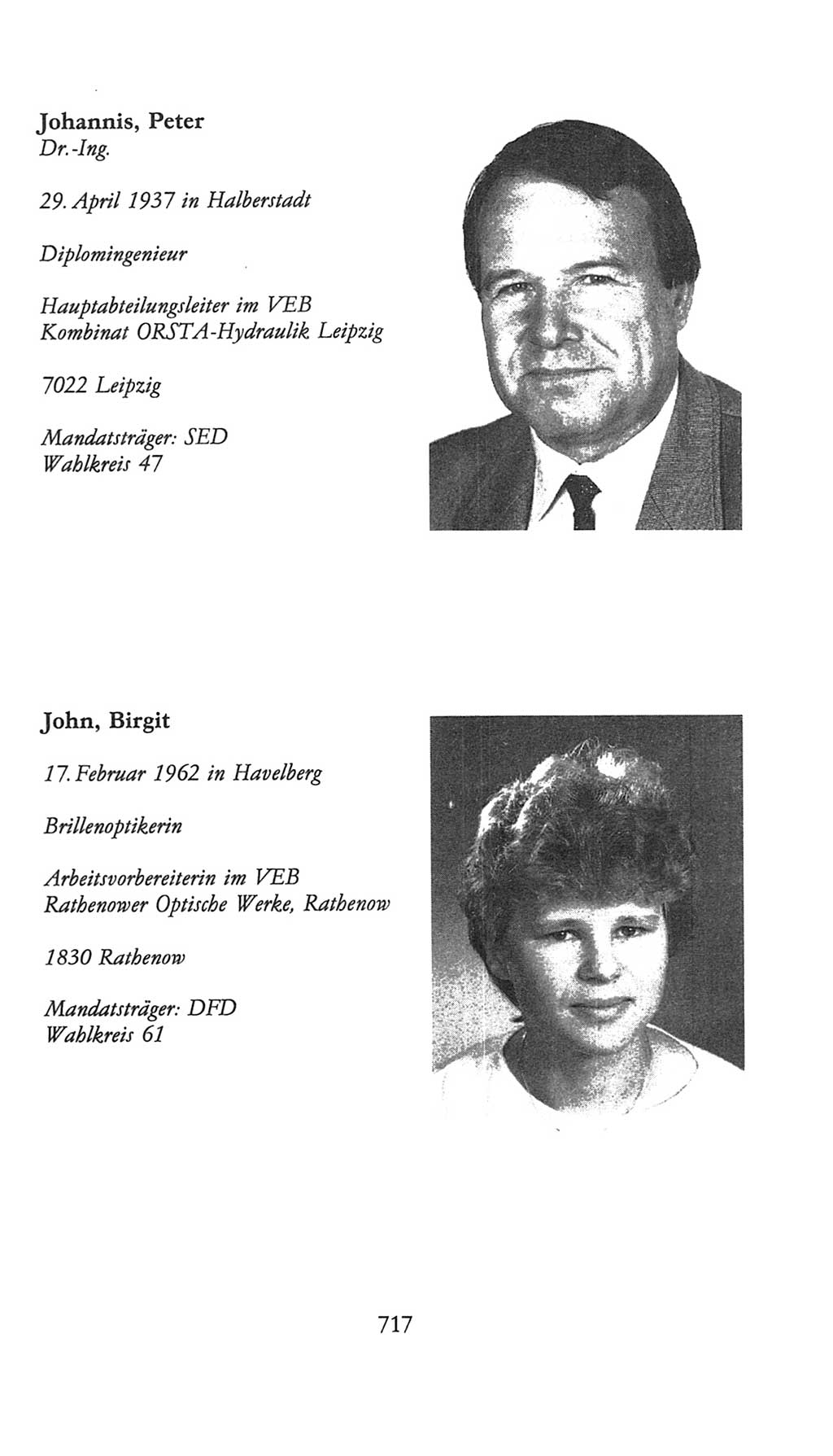 Volkskammer (VK) der Deutschen Demokratischen Republik (DDR), 9. Wahlperiode 1986-1990, Seite 717 (VK. DDR 9. WP. 1986-1990, S. 717)