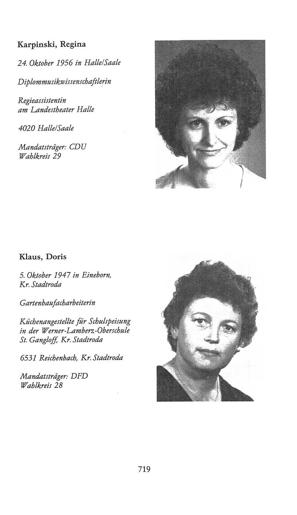 Volkskammer (VK) der Deutschen Demokratischen Republik (DDR), 9. Wahlperiode 1986-1990, Seite 719 (VK. DDR 9. WP. 1986-1990, S. 719)