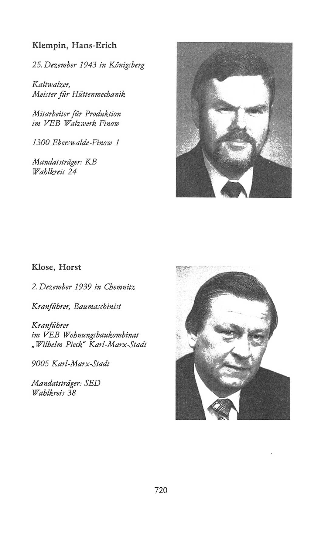 Volkskammer (VK) der Deutschen Demokratischen Republik (DDR), 9. Wahlperiode 1986-1990, Seite 720 (VK. DDR 9. WP. 1986-1990, S. 720)