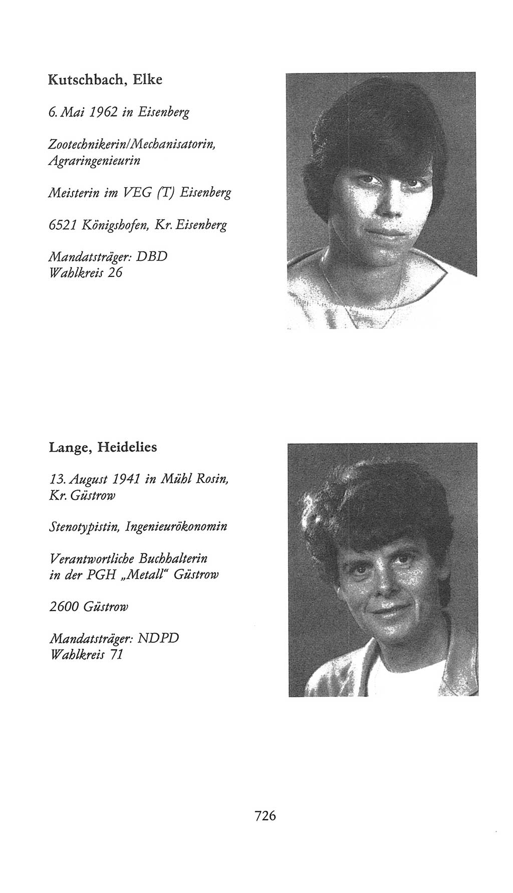 Volkskammer (VK) der Deutschen Demokratischen Republik (DDR), 9. Wahlperiode 1986-1990, Seite 726 (VK. DDR 9. WP. 1986-1990, S. 726)