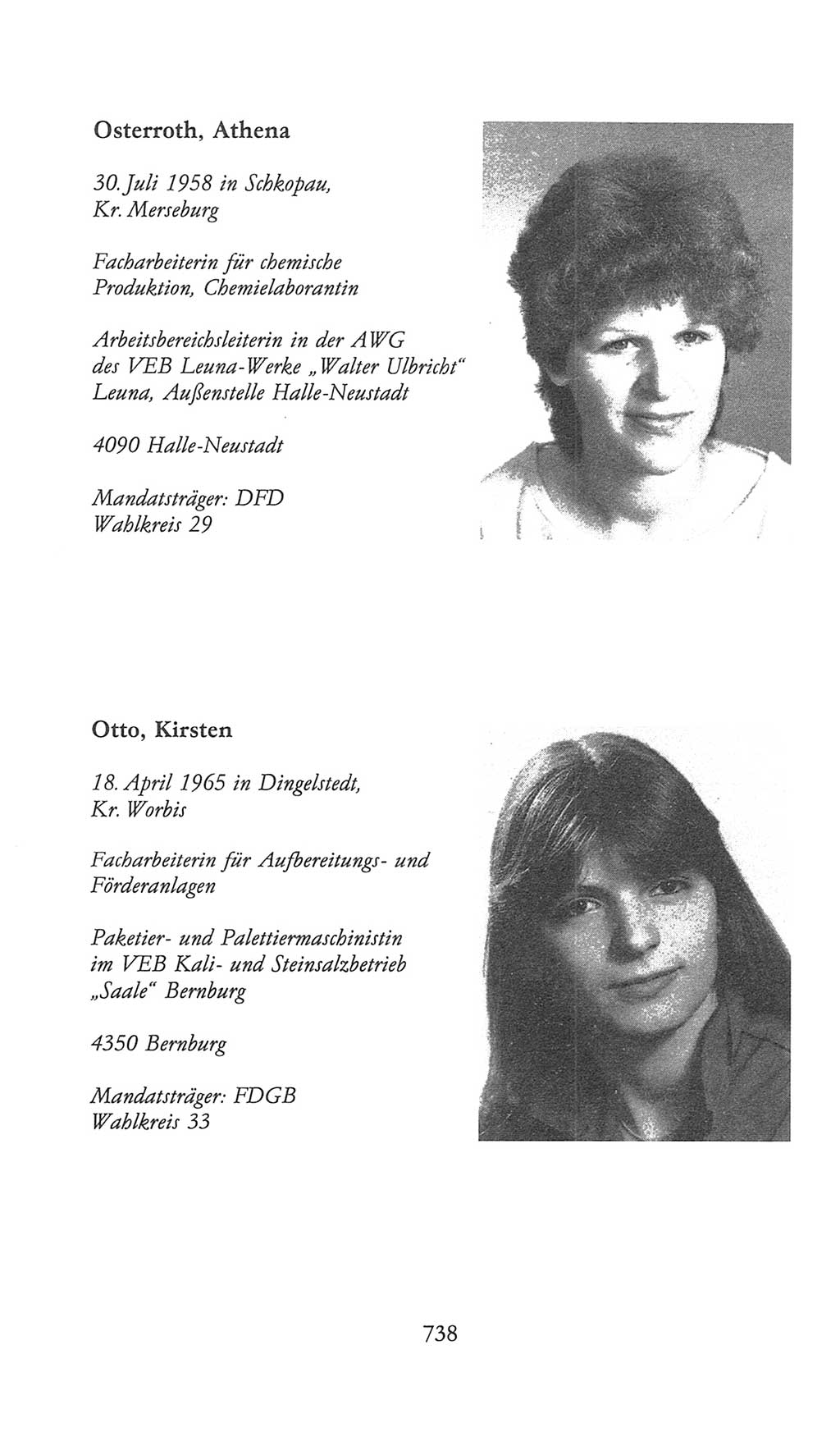 Volkskammer (VK) der Deutschen Demokratischen Republik (DDR), 9. Wahlperiode 1986-1990, Seite 738 (VK. DDR 9. WP. 1986-1990, S. 738)