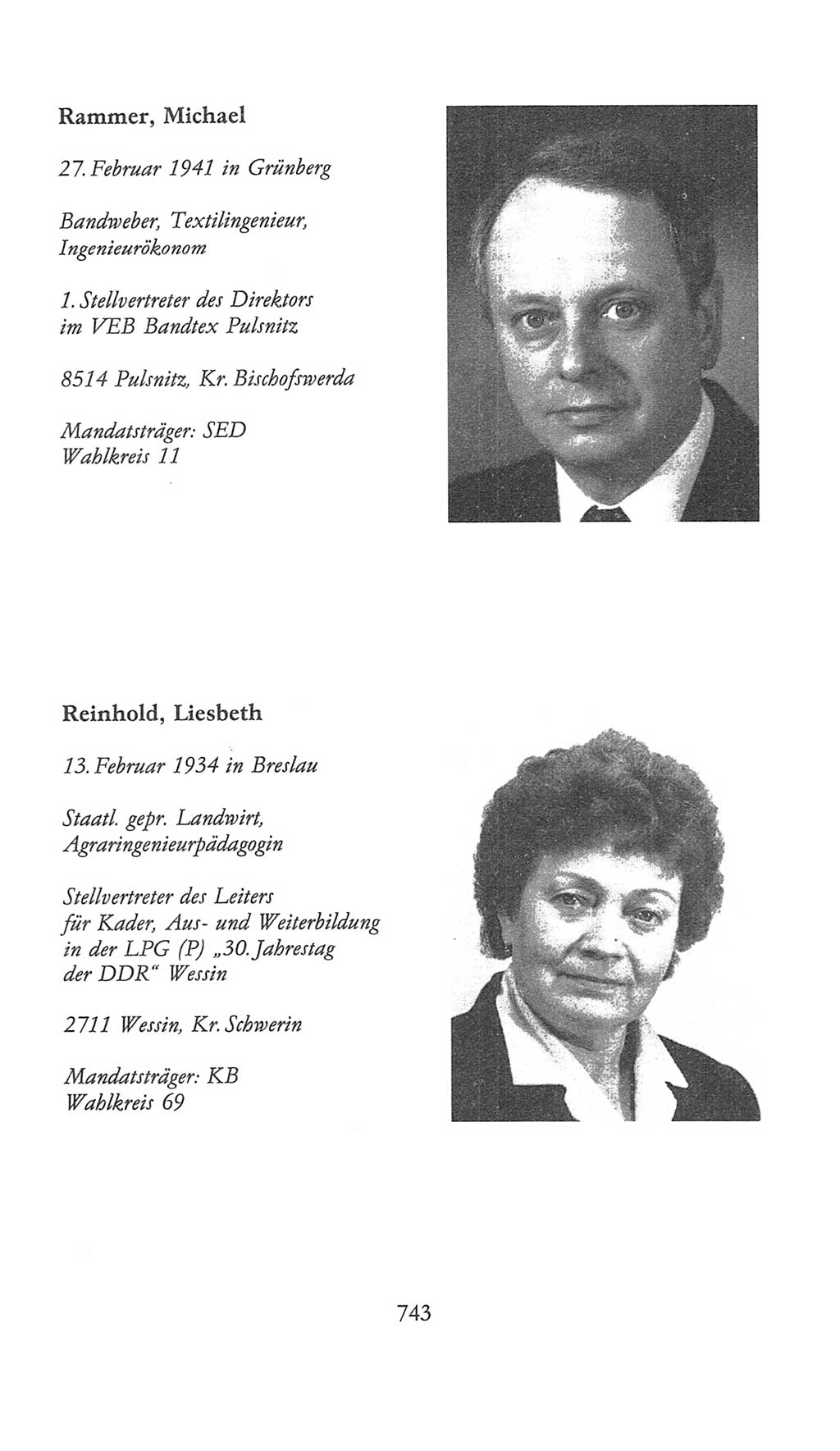 Volkskammer (VK) der Deutschen Demokratischen Republik (DDR), 9. Wahlperiode 1986-1990, Seite 743 (VK. DDR 9. WP. 1986-1990, S. 743)