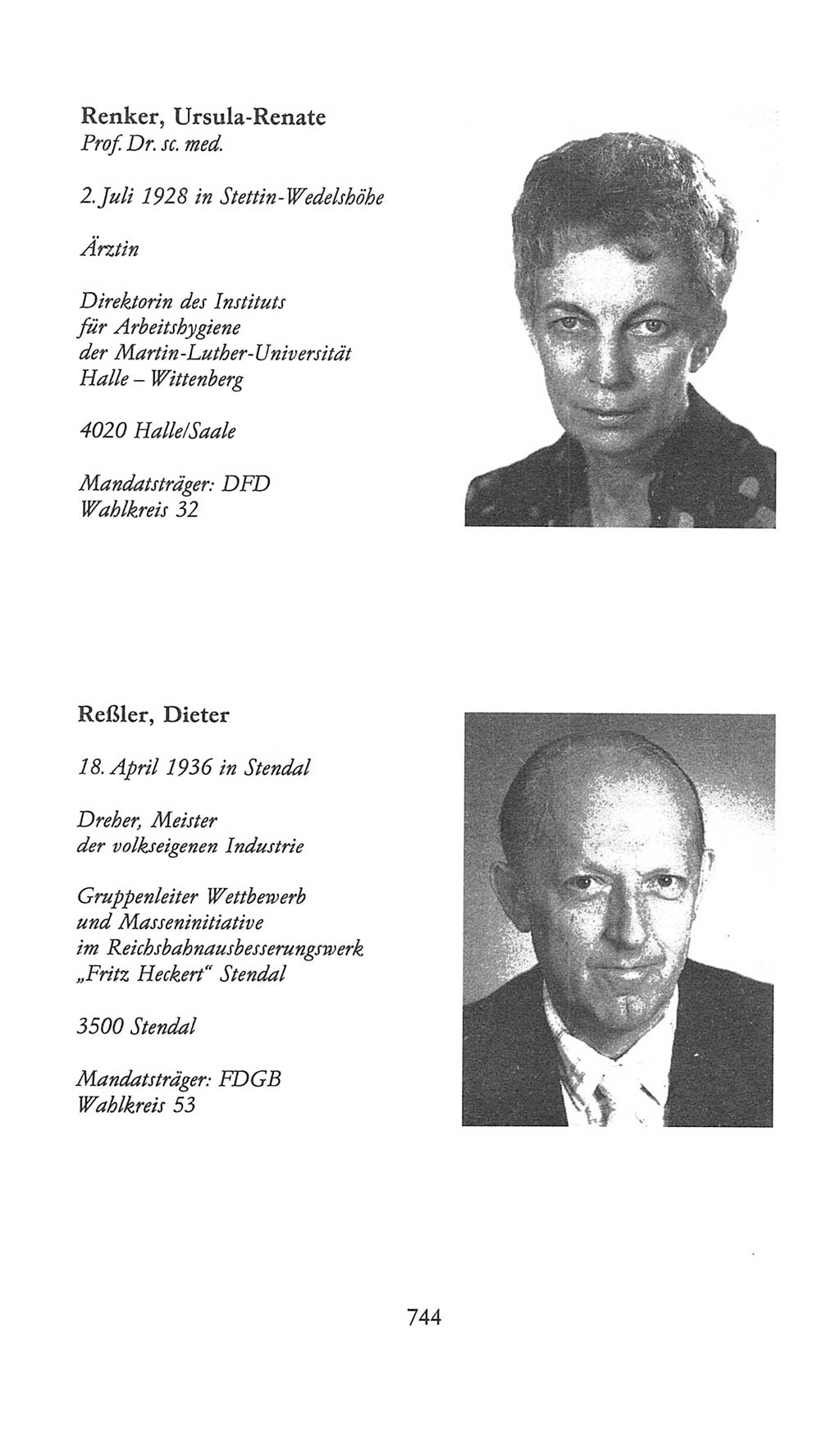 Volkskammer (VK) der Deutschen Demokratischen Republik (DDR), 9. Wahlperiode 1986-1990, Seite 744 (VK. DDR 9. WP. 1986-1990, S. 744)