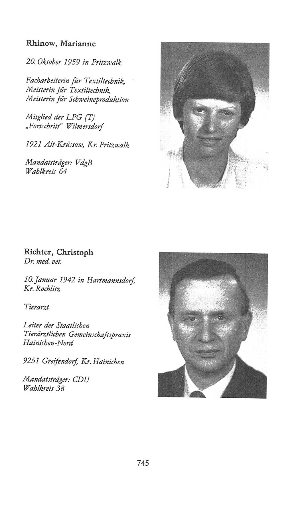 Volkskammer (VK) der Deutschen Demokratischen Republik (DDR), 9. Wahlperiode 1986-1990, Seite 745 (VK. DDR 9. WP. 1986-1990, S. 745)