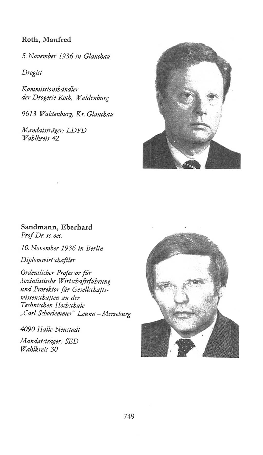 Volkskammer (VK) der Deutschen Demokratischen Republik (DDR), 9. Wahlperiode 1986-1990, Seite 749 (VK. DDR 9. WP. 1986-1990, S. 749)