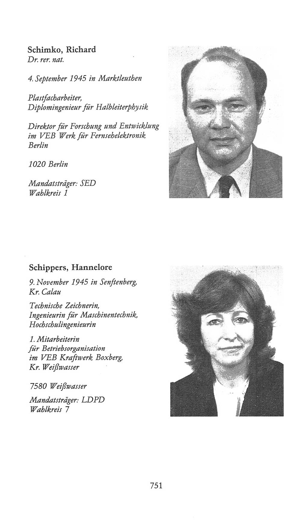Volkskammer (VK) der Deutschen Demokratischen Republik (DDR), 9. Wahlperiode 1986-1990, Seite 751 (VK. DDR 9. WP. 1986-1990, S. 751)