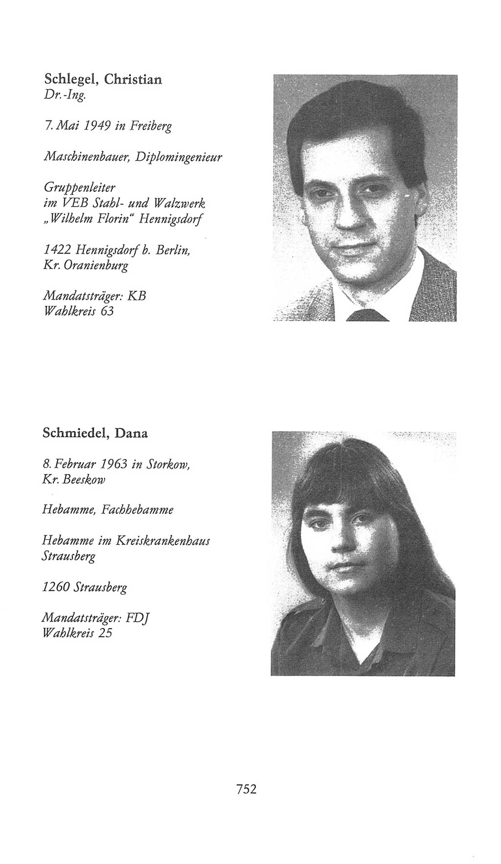 Volkskammer (VK) der Deutschen Demokratischen Republik (DDR), 9. Wahlperiode 1986-1990, Seite 752 (VK. DDR 9. WP. 1986-1990, S. 752)