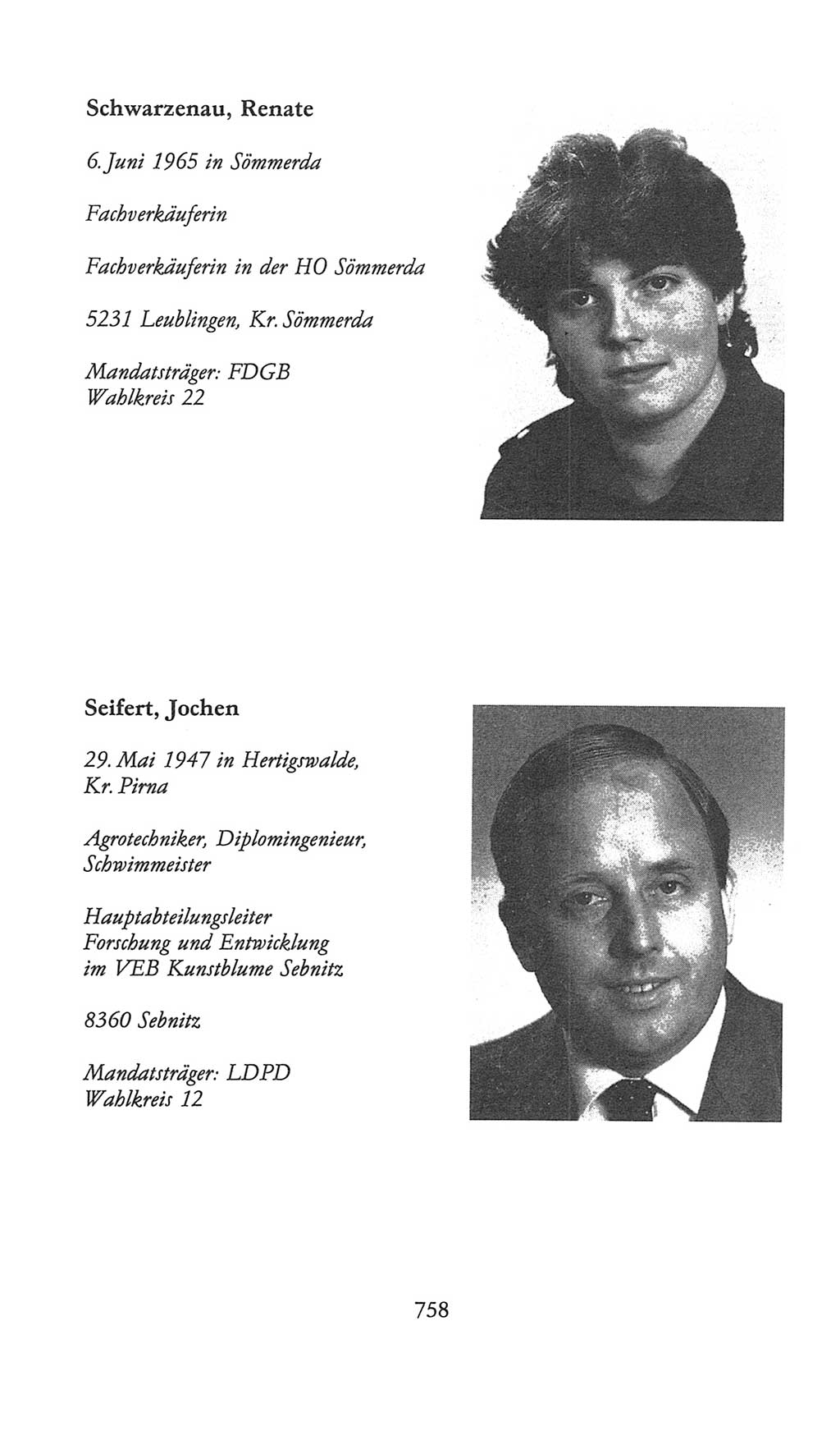 Volkskammer (VK) der Deutschen Demokratischen Republik (DDR), 9. Wahlperiode 1986-1990, Seite 758 (VK. DDR 9. WP. 1986-1990, S. 758)