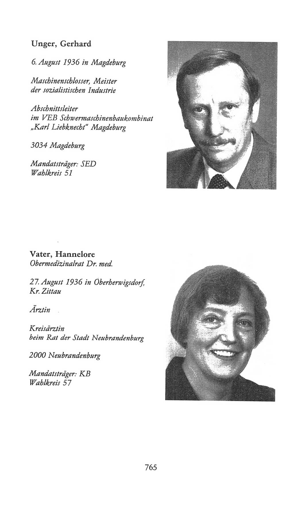 Volkskammer (VK) der Deutschen Demokratischen Republik (DDR), 9. Wahlperiode 1986-1990, Seite 765 (VK. DDR 9. WP. 1986-1990, S. 765)