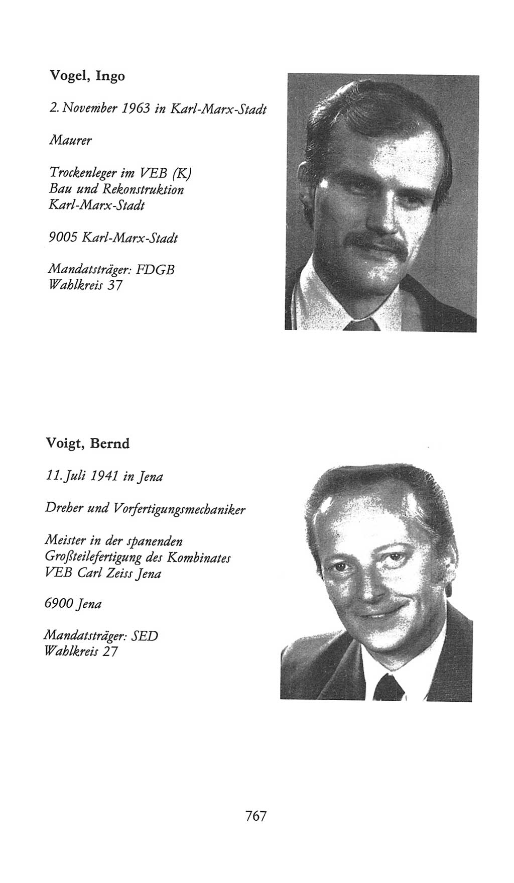 Volkskammer (VK) der Deutschen Demokratischen Republik (DDR), 9. Wahlperiode 1986-1990, Seite 767 (VK. DDR 9. WP. 1986-1990, S. 767)