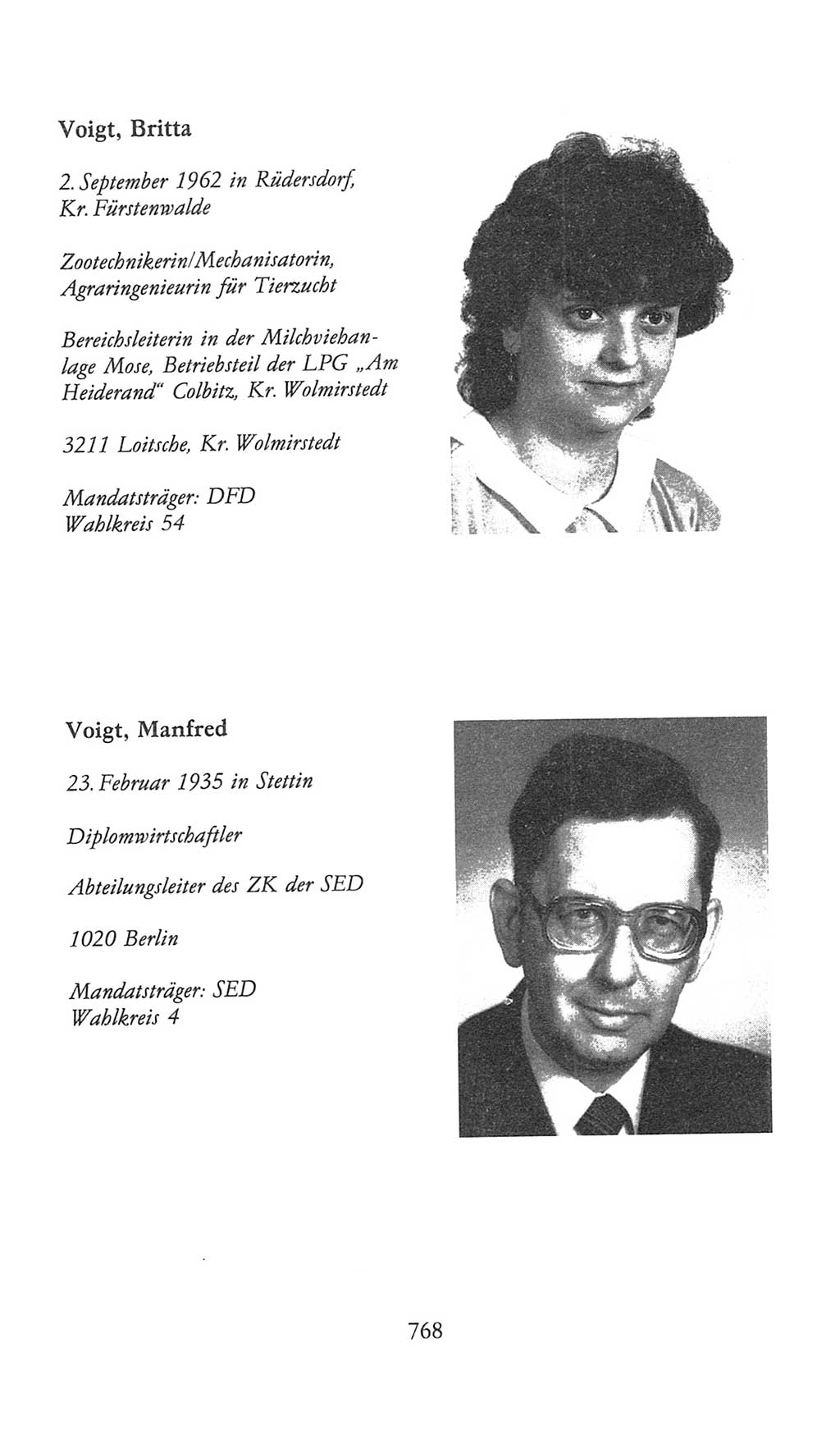 Volkskammer (VK) der Deutschen Demokratischen Republik (DDR), 9. Wahlperiode 1986-1990, Seite 768 (VK. DDR 9. WP. 1986-1990, S. 768)