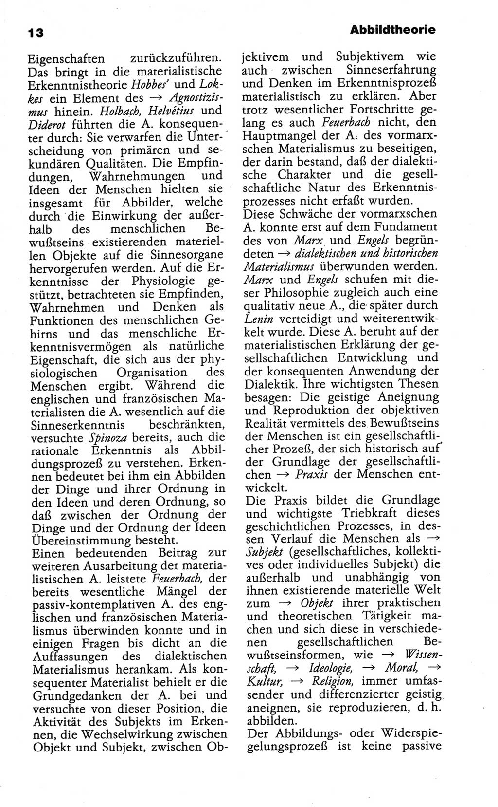 Wörterbuch der marxistisch-leninistischen Philosophie [Deutsche Demokratische Republik (DDR)] 1986, Seite 13 (Wb. ML Phil. DDR 1986, S. 13)