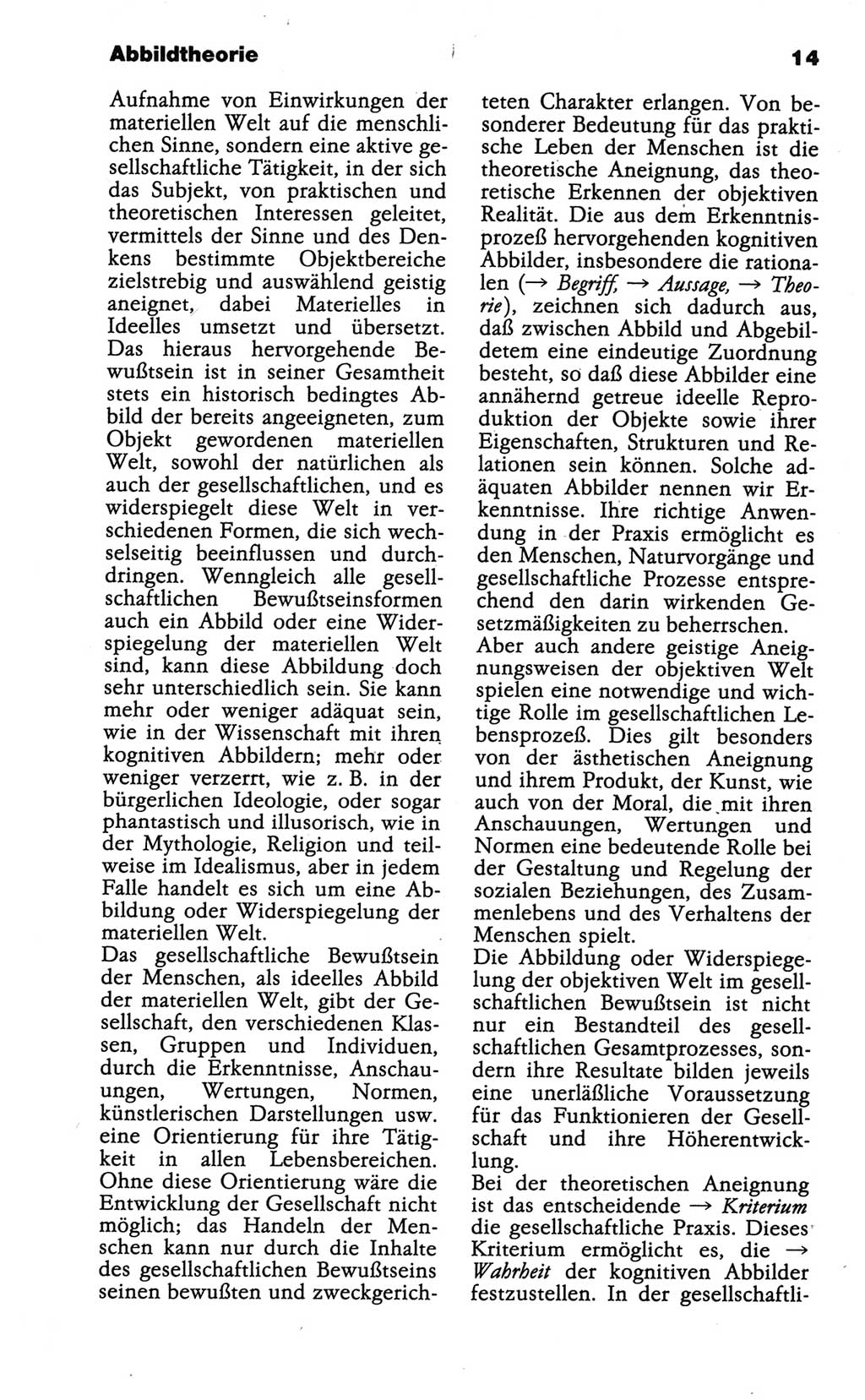 Wörterbuch der marxistisch-leninistischen Philosophie [Deutsche Demokratische Republik (DDR)] 1986, Seite 14 (Wb. ML Phil. DDR 1986, S. 14)