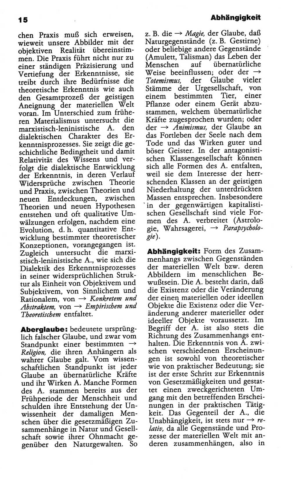 Wörterbuch der marxistisch-leninistischen Philosophie [Deutsche Demokratische Republik (DDR)] 1986, Seite 15 (Wb. ML Phil. DDR 1986, S. 15)