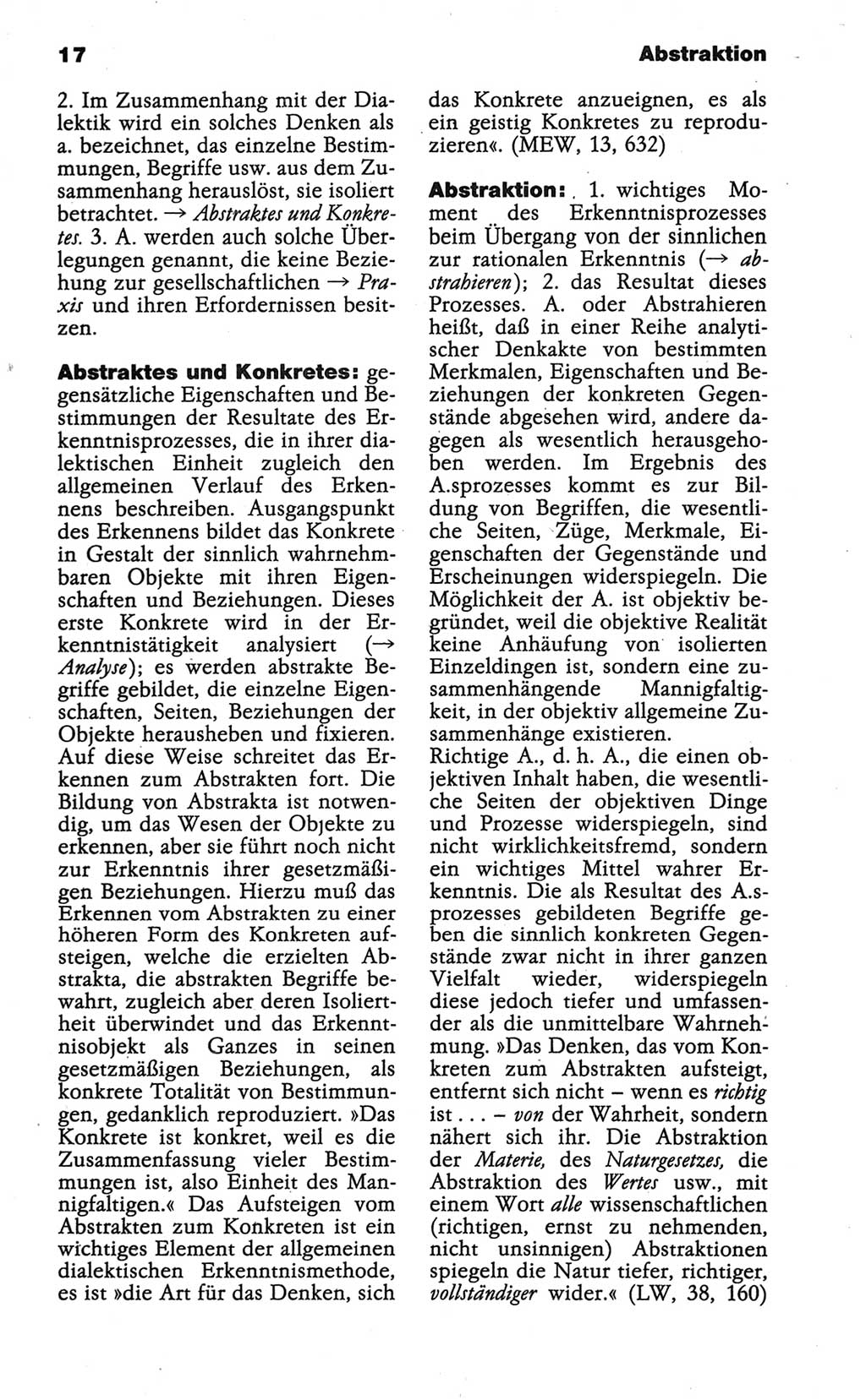 Wörterbuch der marxistisch-leninistischen Philosophie [Deutsche Demokratische Republik (DDR)] 1986, Seite 17 (Wb. ML Phil. DDR 1986, S. 17)