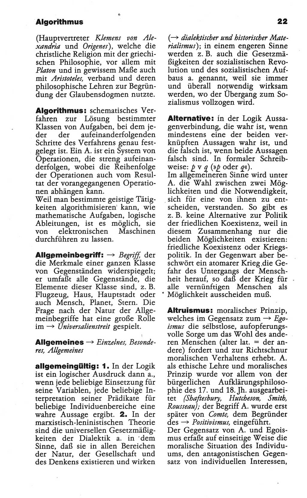 Wörterbuch der marxistisch-leninistischen Philosophie [Deutsche Demokratische Republik (DDR)] 1986, Seite 22 (Wb. ML Phil. DDR 1986, S. 22)