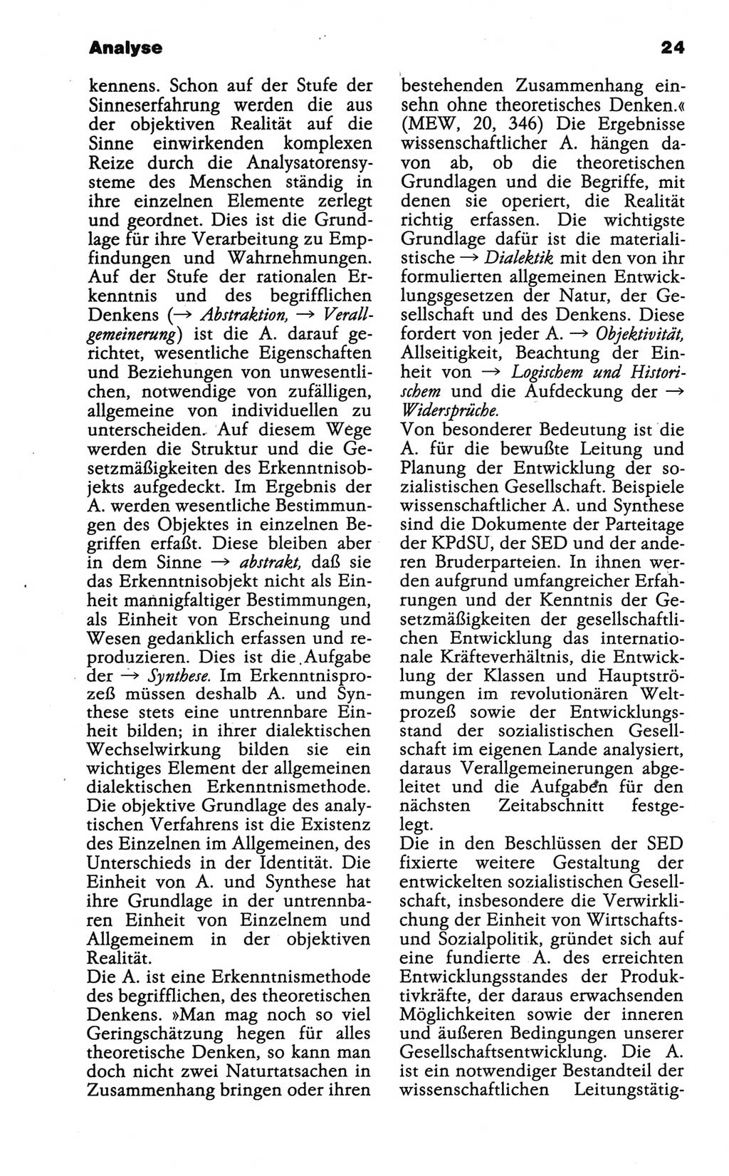 Wörterbuch der marxistisch-leninistischen Philosophie [Deutsche Demokratische Republik (DDR)] 1986, Seite 24 (Wb. ML Phil. DDR 1986, S. 24)