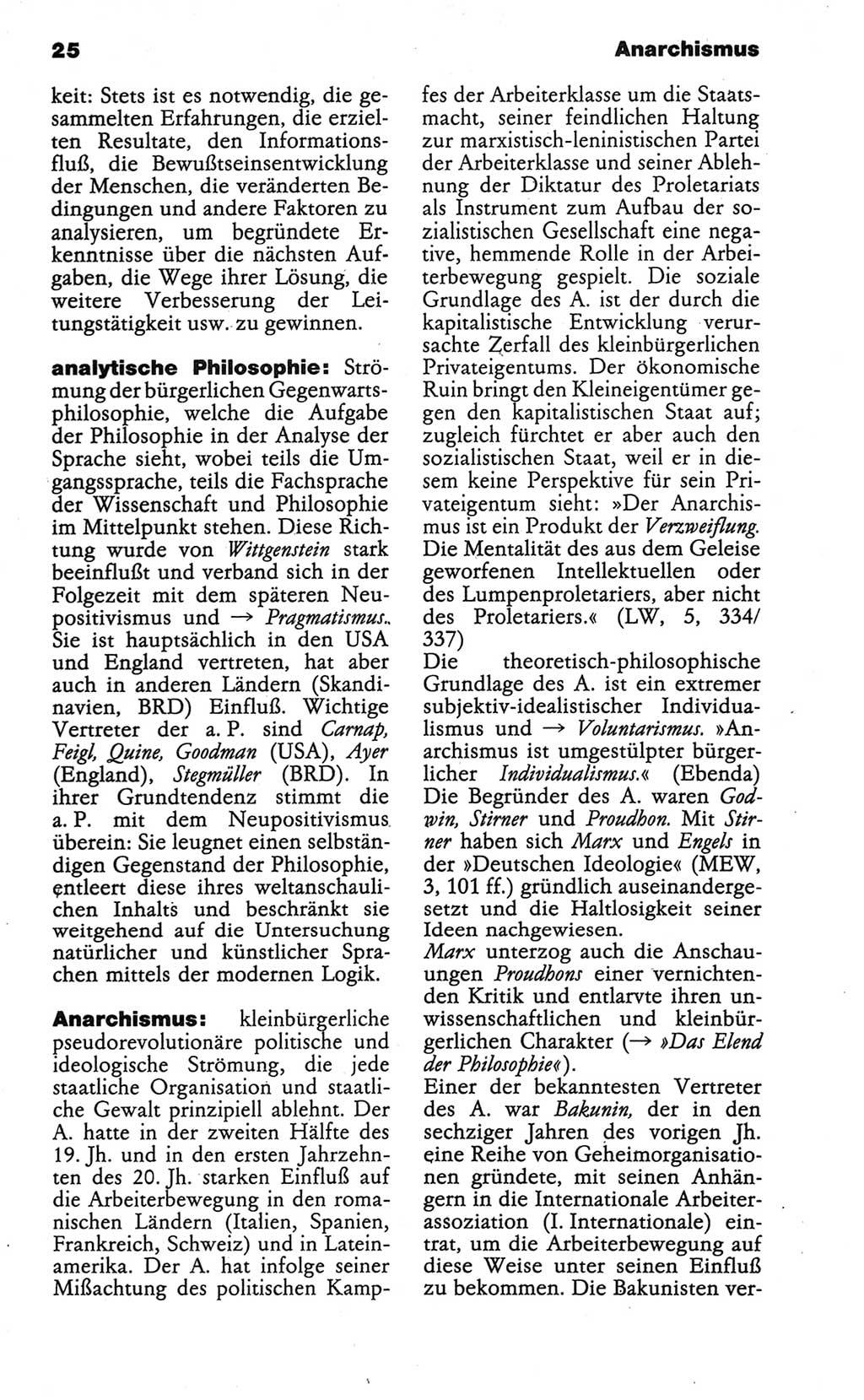 Wörterbuch der marxistisch-leninistischen Philosophie [Deutsche Demokratische Republik (DDR)] 1986, Seite 25 (Wb. ML Phil. DDR 1986, S. 25)